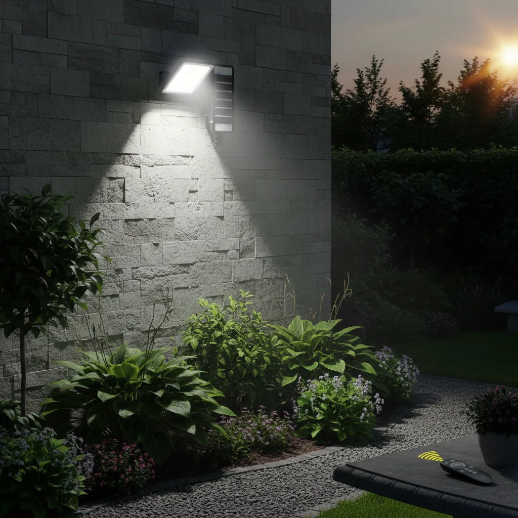FOCO SOLAR LED 1000W EXTERIOR CON CONTROL Y SOPORTE