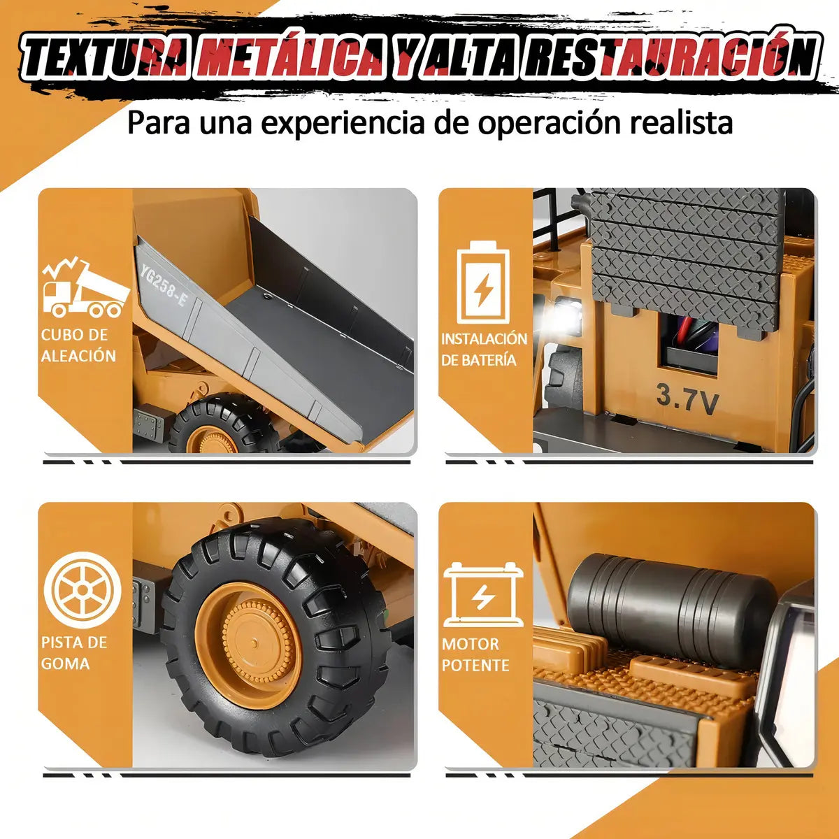 CAMIÓN VOLQUETE RC 1:24 9 CANALES
