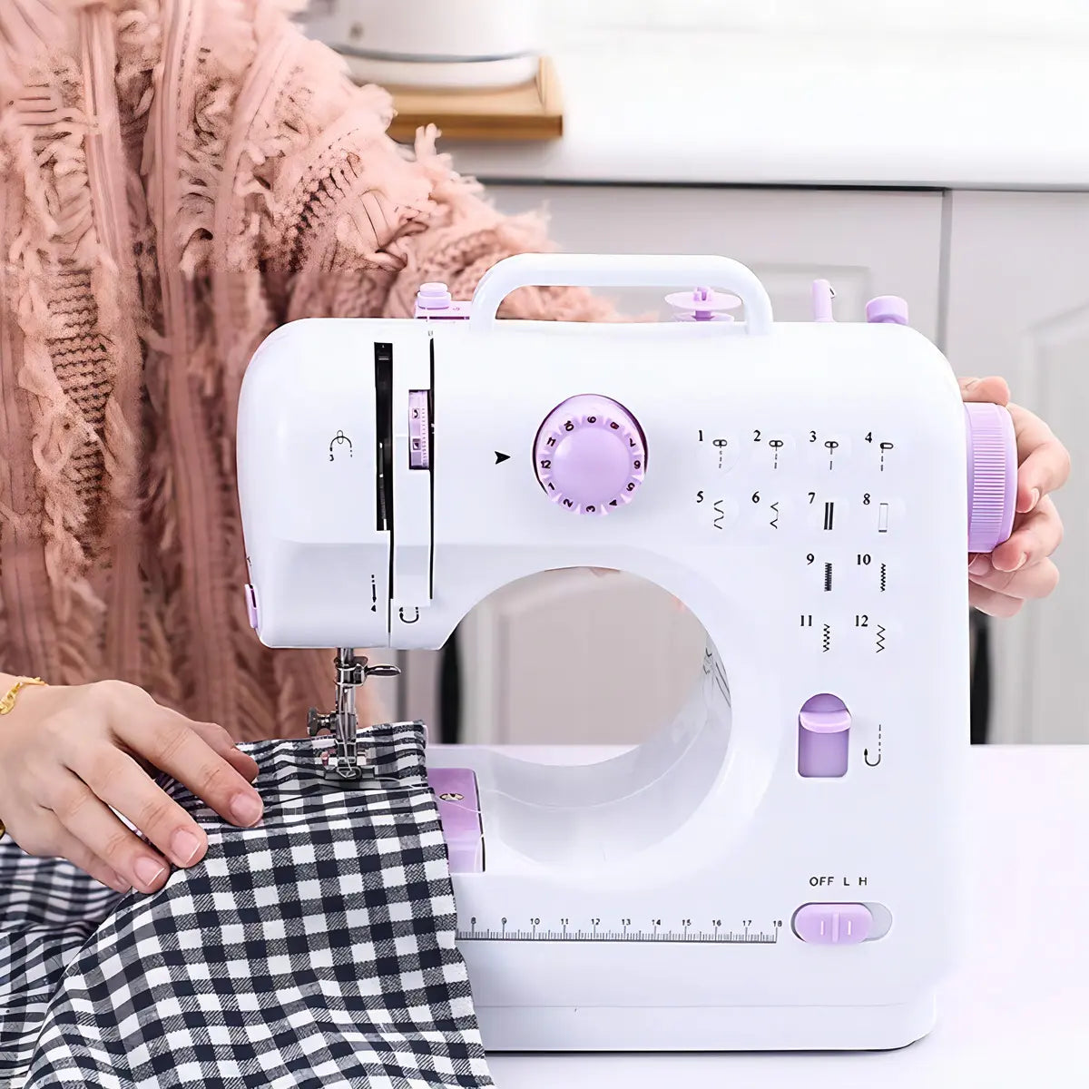 MÁQUINA DE COSER PORTÁTIL 12 PUNTADAS CON PEDAL