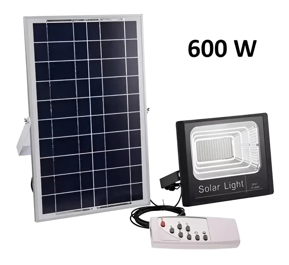 FOCO SOLAR LED 600W BLANCO FRÍO IMPERMEABLE EXTERIOR ALTA POTENCIA