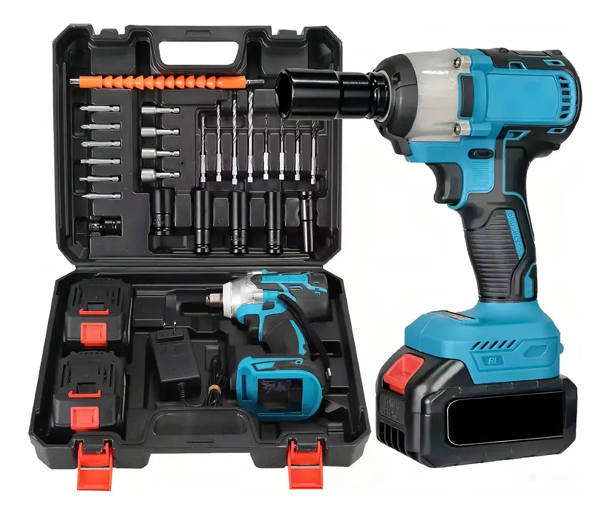 LLAVE DE IMPACTO INALÁMBRICA ALTA POTENCIA 88VF + 2 BATERÍAS