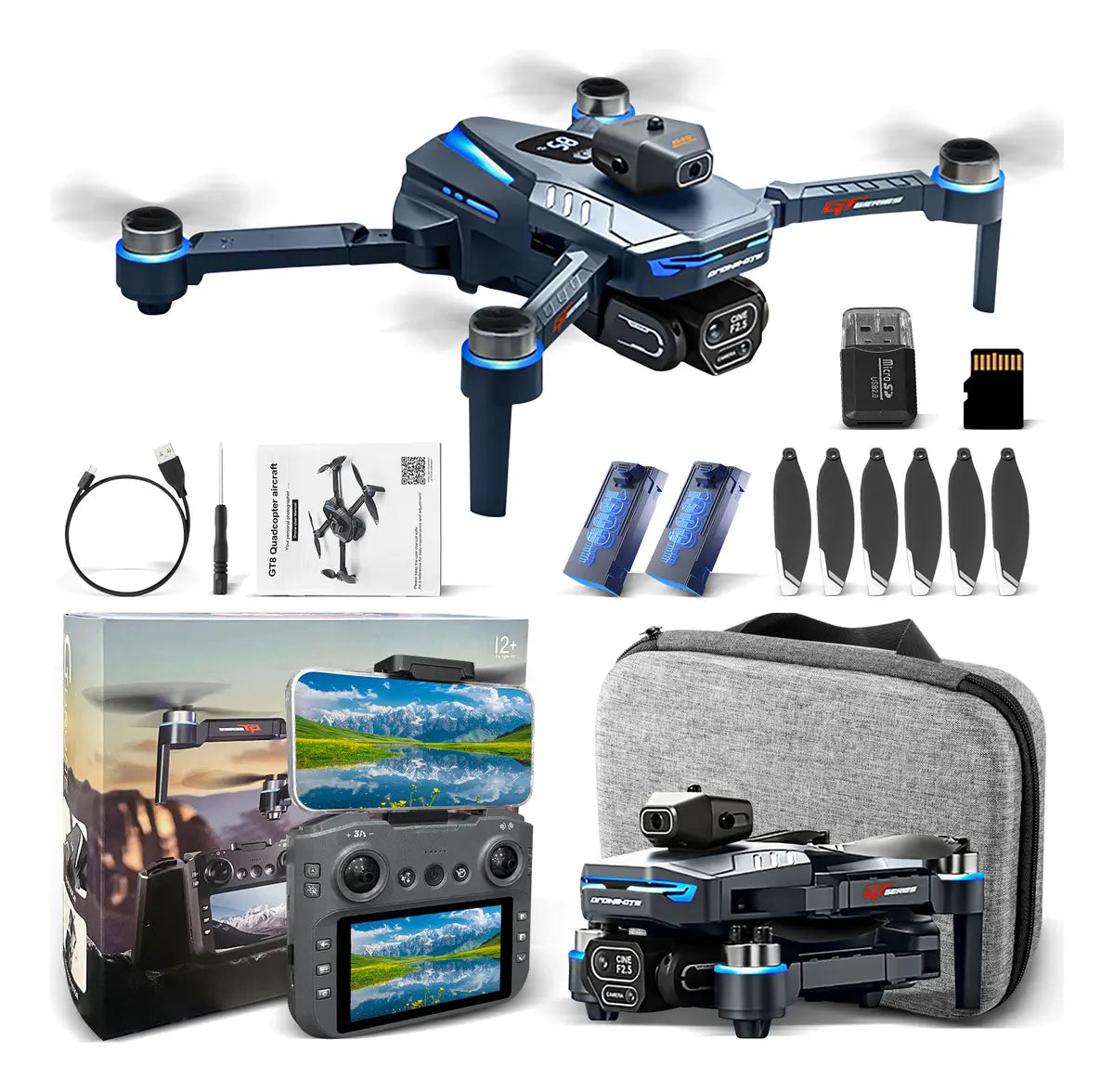 DRONE SJRC GT8 PROFESIONAL 8K HD GPS + CÁMARA DUAL + 2 BATERÍAS