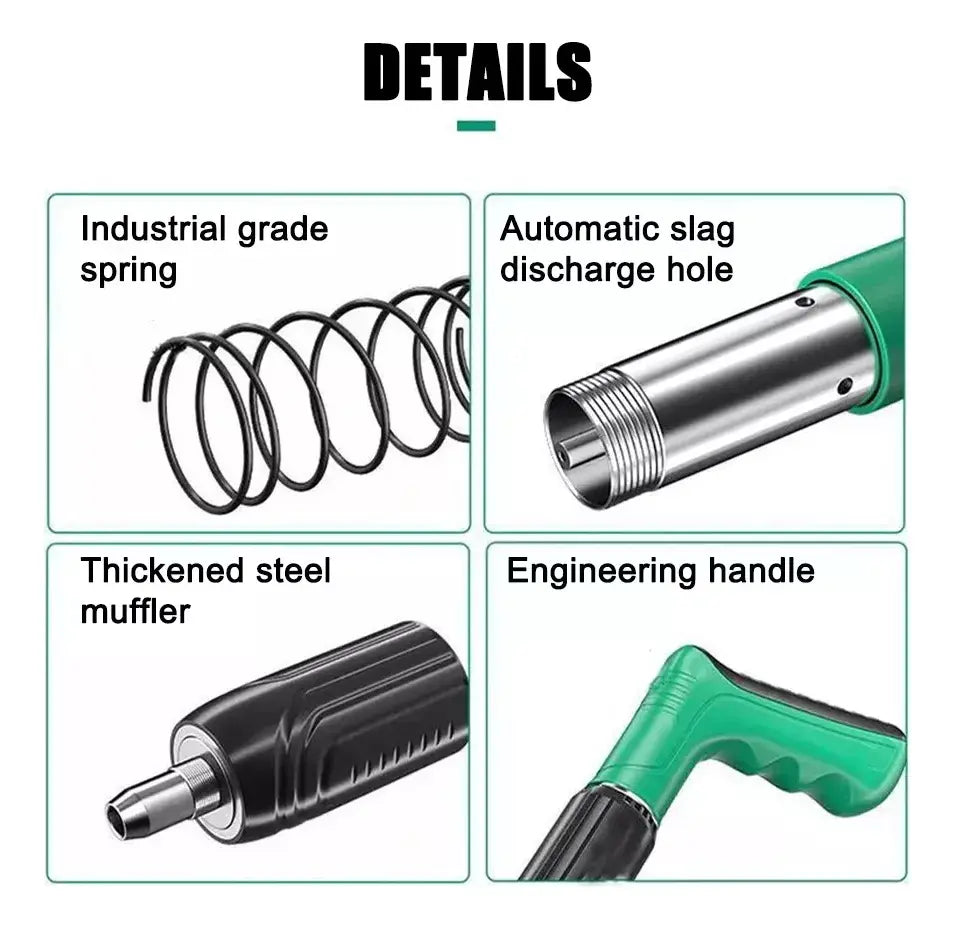 KIT PISTOLA DE CLAVOS DE DESCARGA AUTOMÁTICA AJUSTABLE DE ACERO