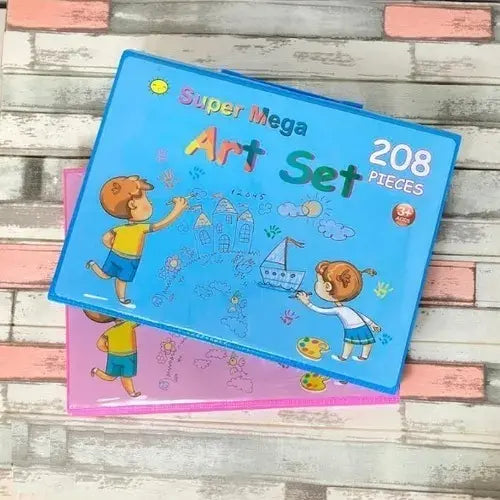 SET DE DIBUJO Y PINTURA 208 PIEZAS PORTÁTIL PARA NIÑOS
