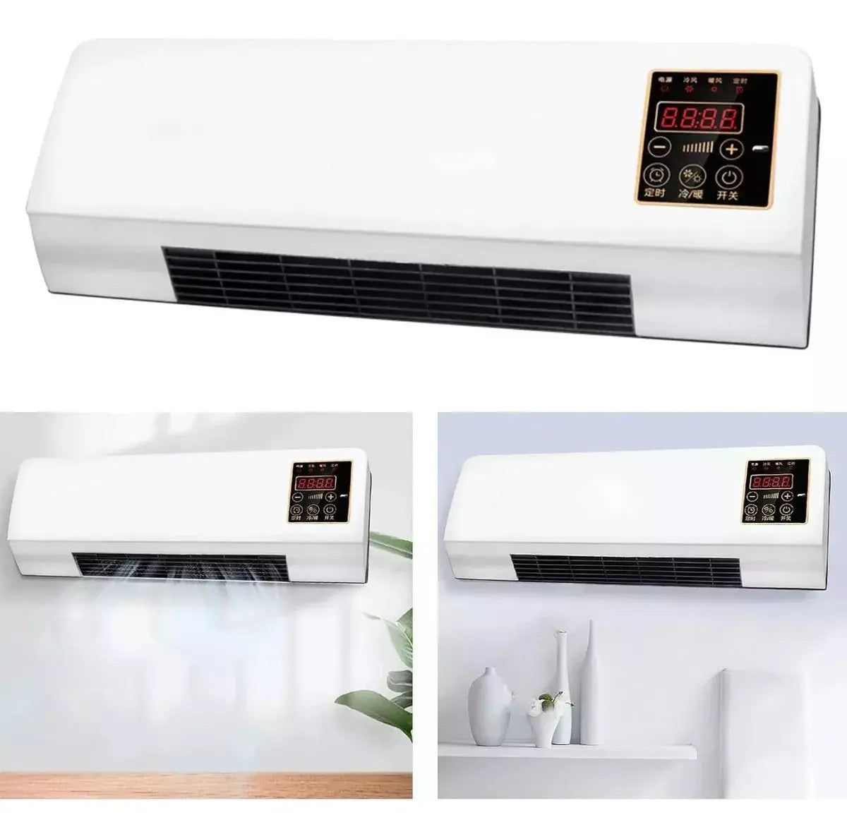 CALEFACTOR ELÉCTRICO AIRE ACONDICIONADO FRÍO Y CALOR PARA PARED -BLANCO