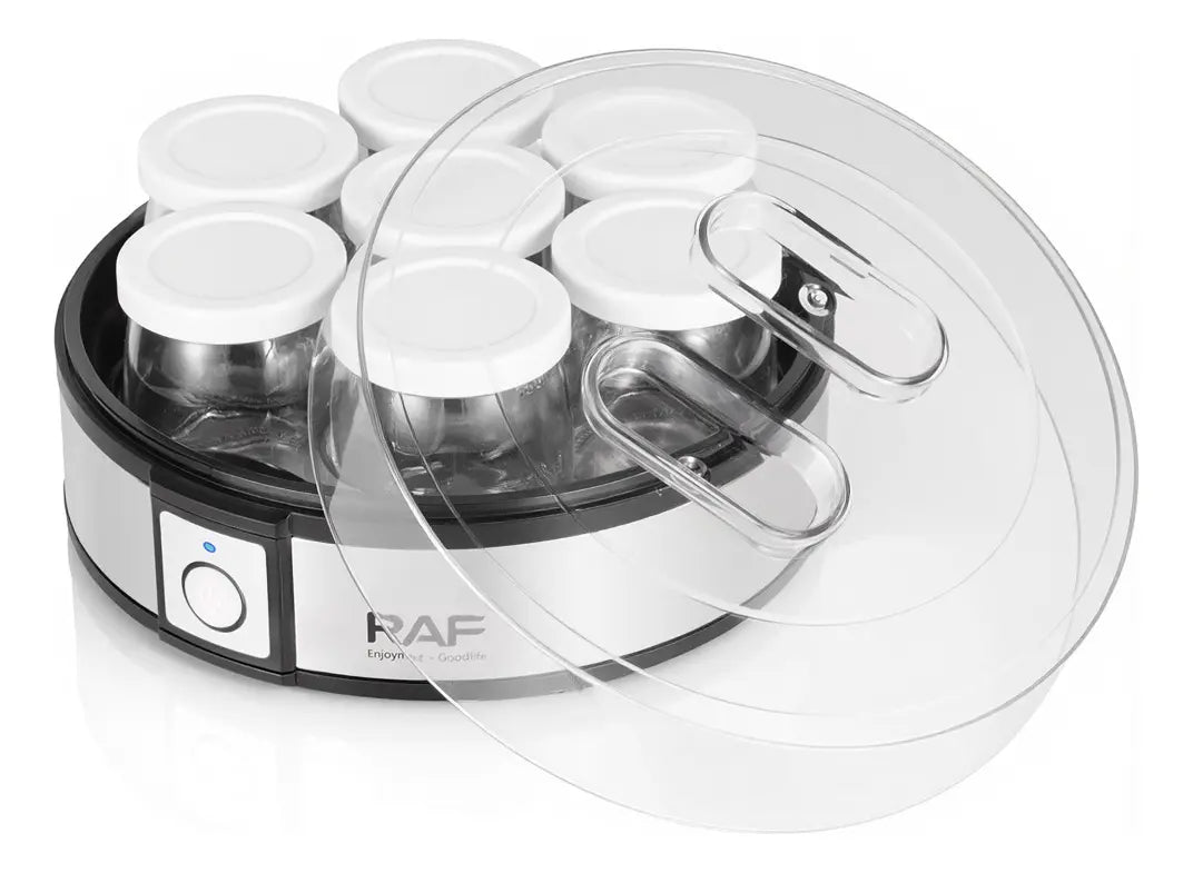 MÁQUINA FABRICANTE DE YOGURT 20W - 7 CUPOS COLOR PLATEADO