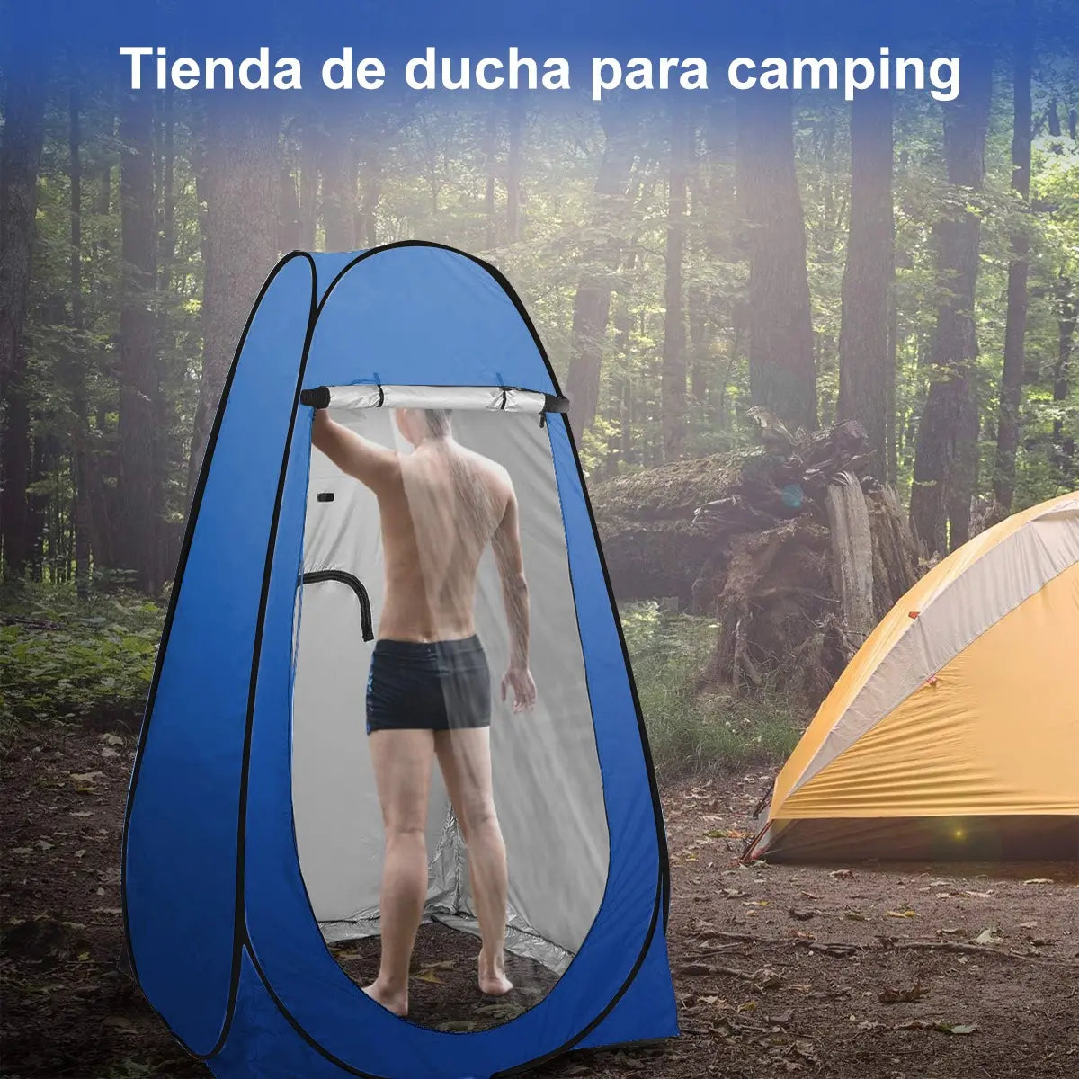 CARPA BAÑO VESTIDOR + BAÑO QUÍMICO 20L + 2 DUCHA 20L - KIT CAMPING
