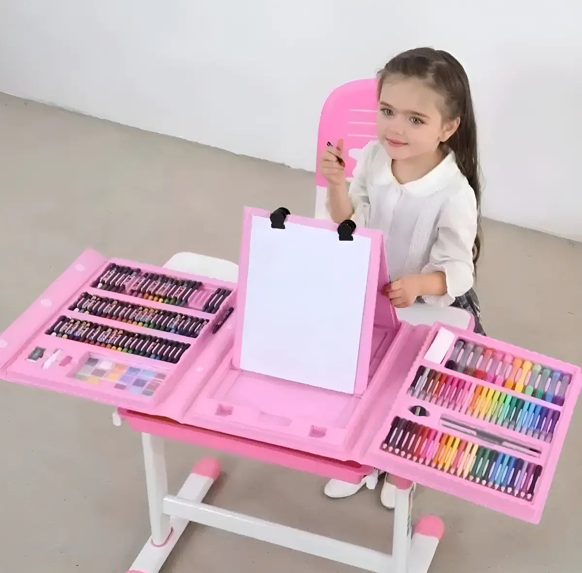 SET DE DIBUJO Y PINTURA 208 PIEZAS PORTÁTIL PARA NIÑOS