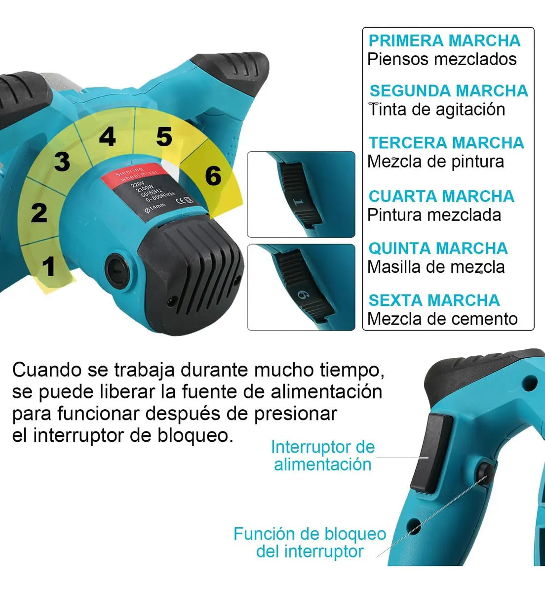 MEZCLADOR DE HORMIGÓN ELÉCTRICO 1200W