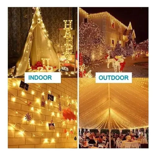ROLLO DE LUCES LED 50 METROS A CORRIENTE LUZ CÁLIDA - DECORACIÓN NAVIDAD INTERIOR Y EXTERIOR