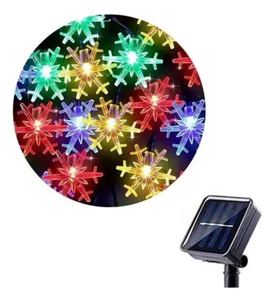 GUIRNALDA SOLAR LED 6.5 M MULTICOLOR EXTERIOR IP65- 30 LUCES