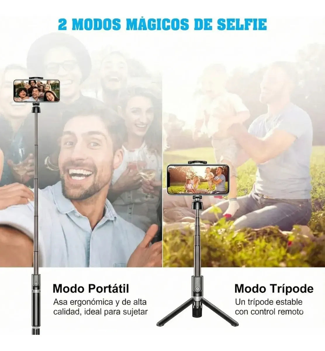 TRÍPODE CELULAR PALO SELFIE 170 CM BLUETOOTH CON CONTROL REMOTO