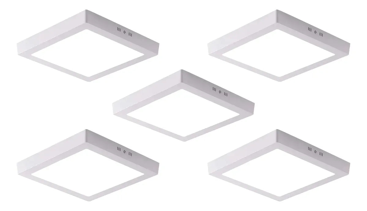 PACK 5 PLAFÓN LED CUADRADO 18W LUZ FRÍA 6500K