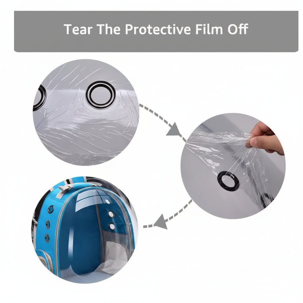 MOCHILA TRANSPORTADORA PARA MASCOTAS TRANSPARENTE TIPO CÁPSULA 6.5kg