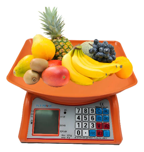BALANZA DIGITAL DE NEGOCIO NARANJA HASTA 40 KILOS