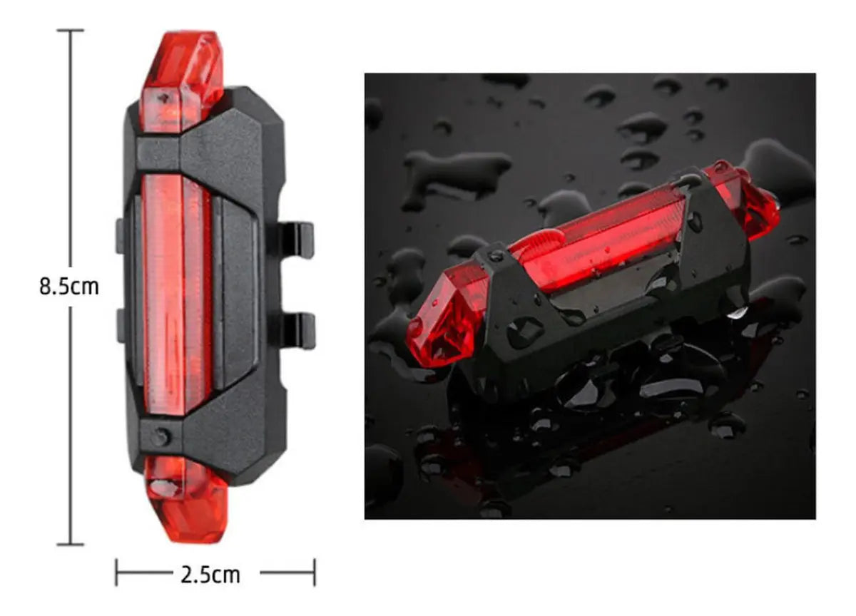 PACK 2 LUCES LED BICIBLETA USB TRASERA Y DELANTERA NORPLAT -NEGRO