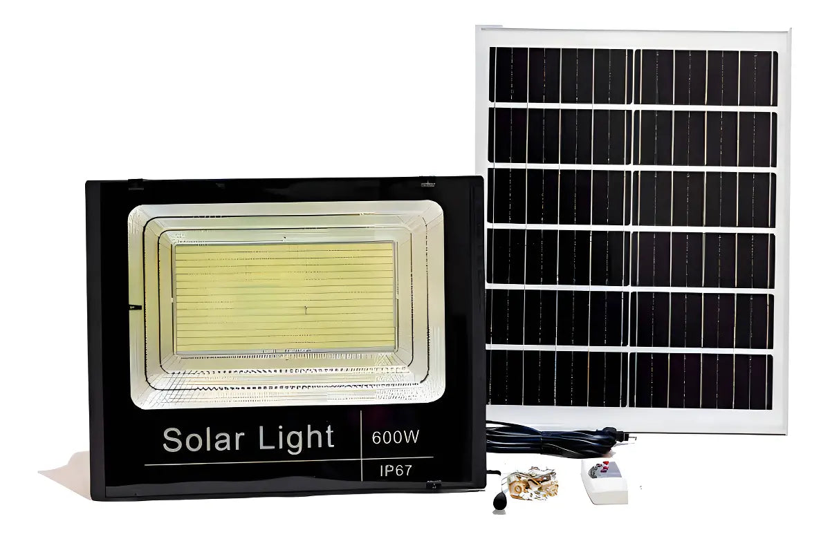 FOCO SOLAR LED 600W BLANCO FRÍO IMPERMEABLE EXTERIOR ALTA POTENCIA