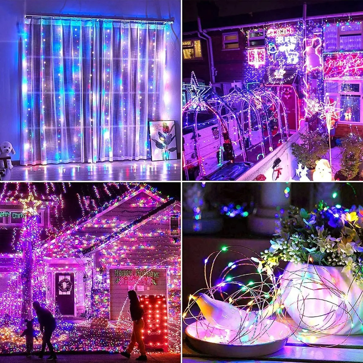 LUCES SOLARES DE ALAMBRE HADA LED 30 METROS MULTICOLOR PARA EXTERIOR