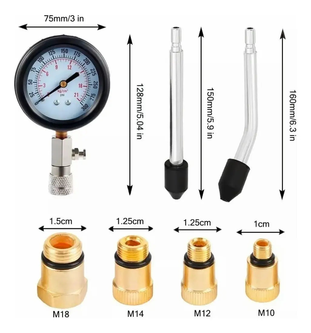 MEDIDOR DE COMPRESIÓN PARA MOTO Y AUTO (COMPRESÍMETRO)