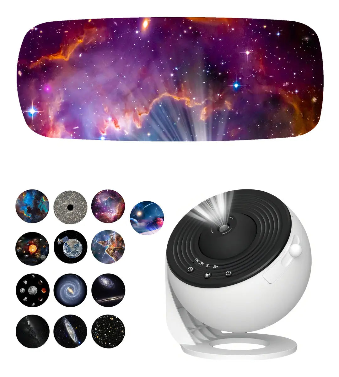 PROYECTOR ESTRELLAS GALAXIA LED HD 13 DISCOS 360° ROTACIÓN USB