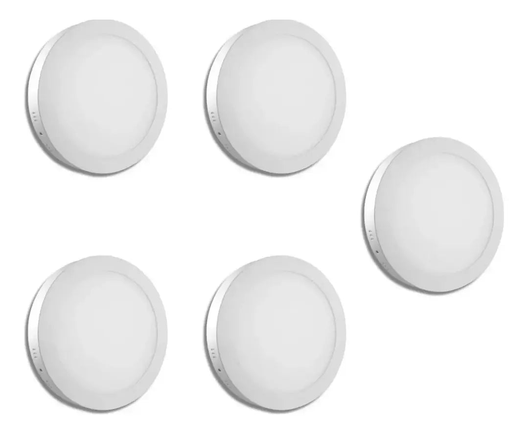 PACK 5 PLAFÓN LED 18W REDONDO - LUZ BLANCA FRÍA 6500K