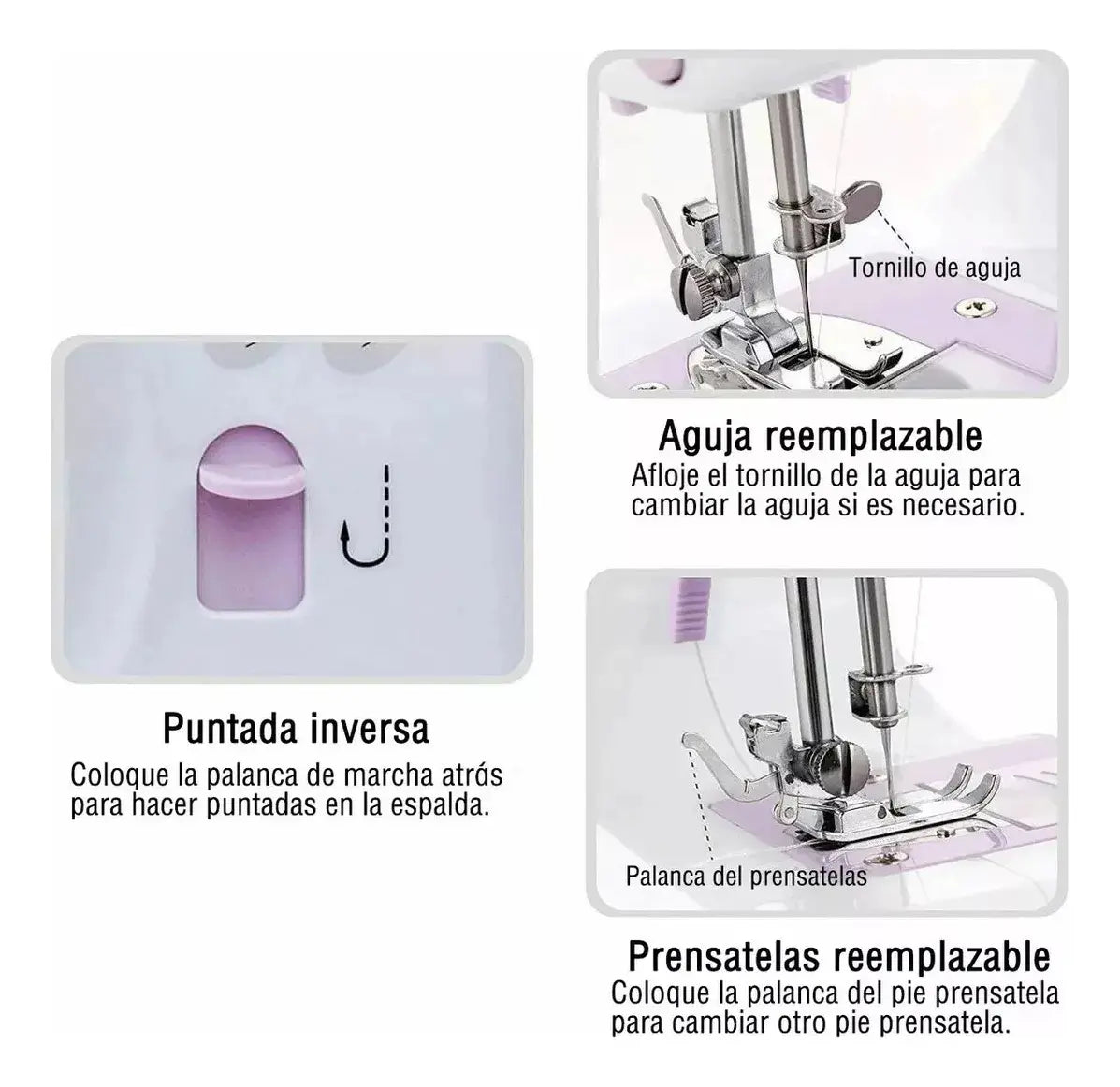 MÁQUINA DE COSER PORTÁTIL 12 PUNTADAS CON PEDAL