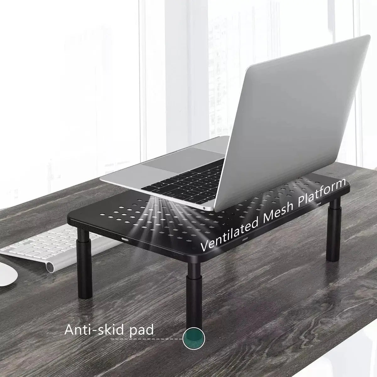 BASE SOPORTE MONITOR 3 ALTURAS AJUSTABLE PORTÁTIL PARA PC