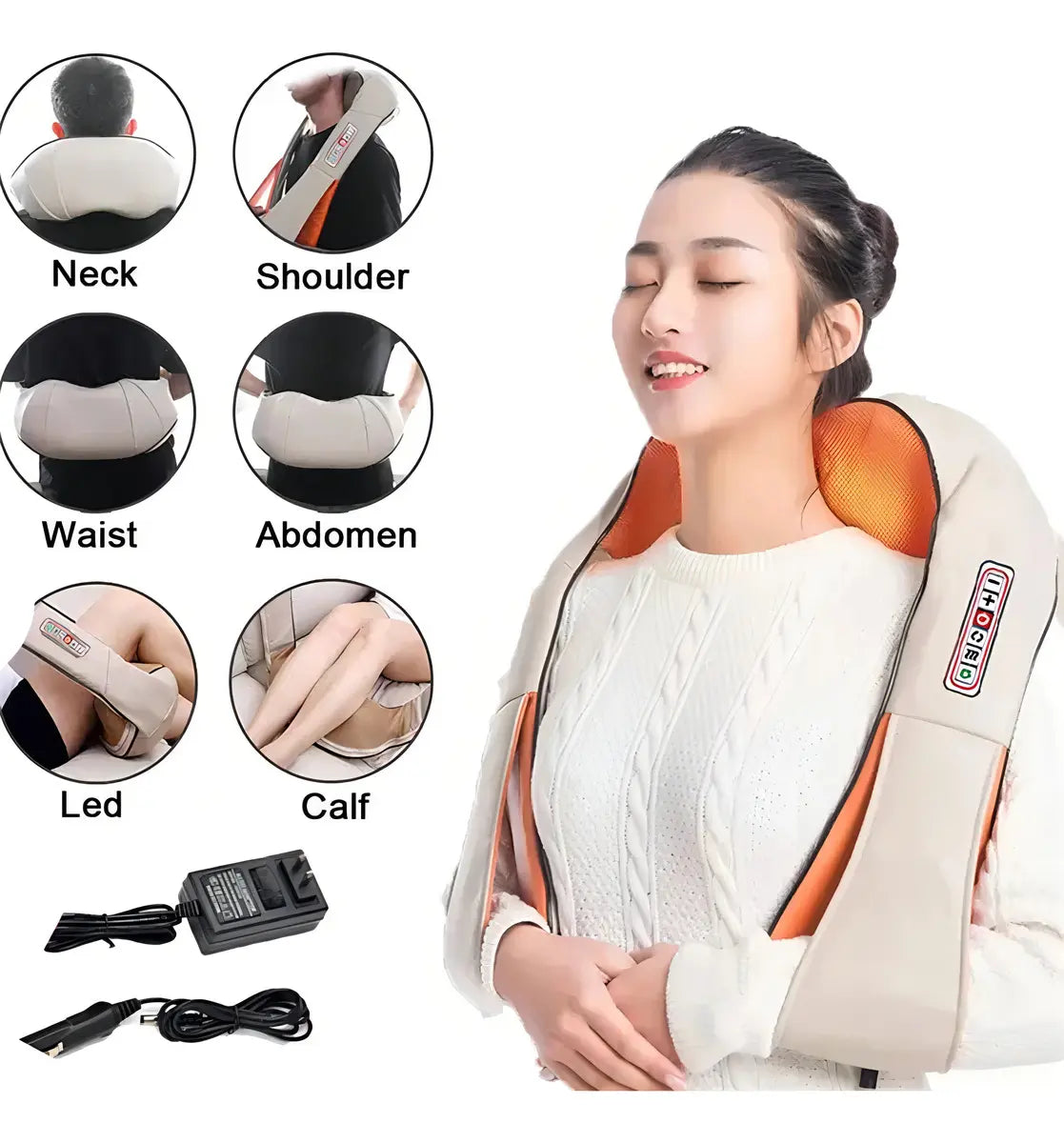 MASAJEADOR ELÉCTRICO PARA HOMBROS, CUELLO Y ESPALDA - ALIVIO Y RELAJACIÓN TOTAL