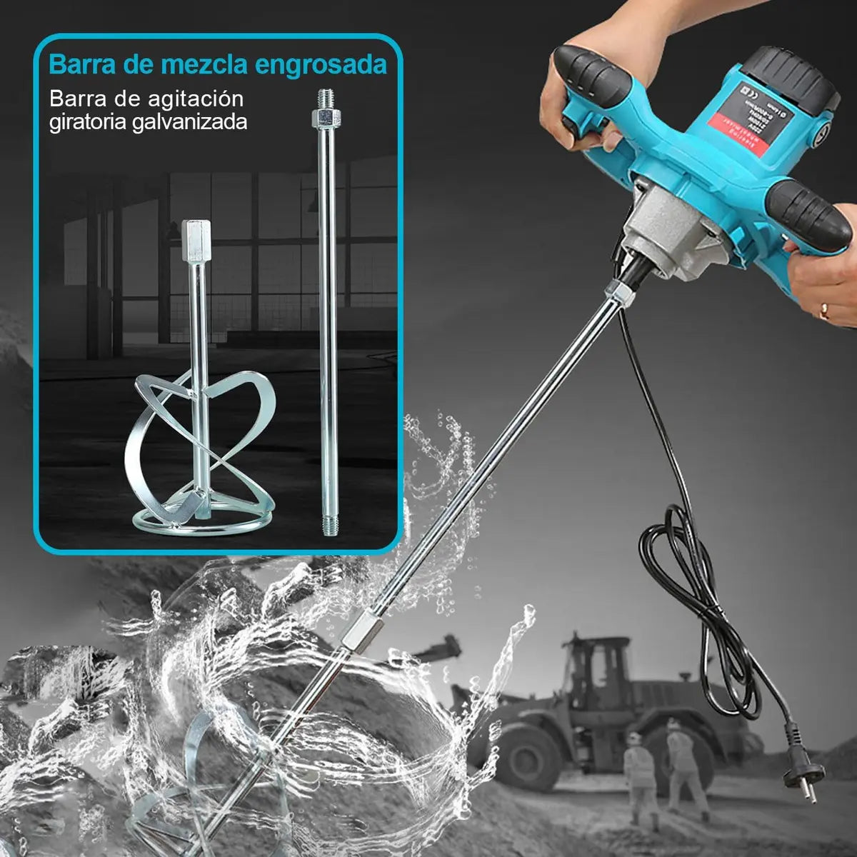 MEZCLADOR DE HORMIGÓN ELÉCTRICO 1200W