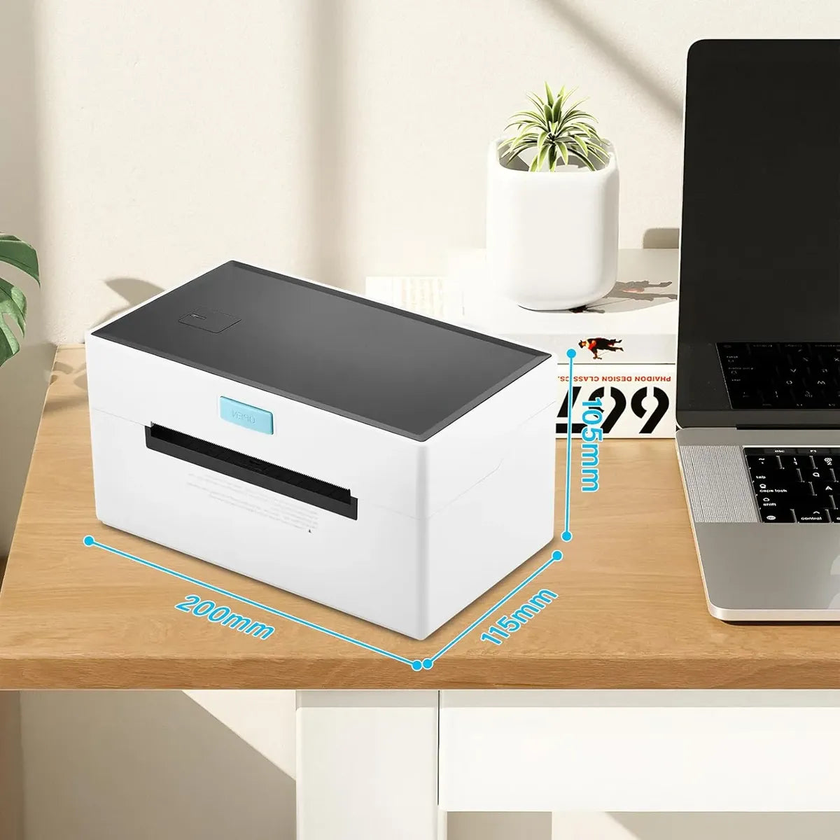 IMPRESORA PORTÁTIL TÉRMICA DE ETIQUETAS BLUETOOTH + USB CON SOPORTE