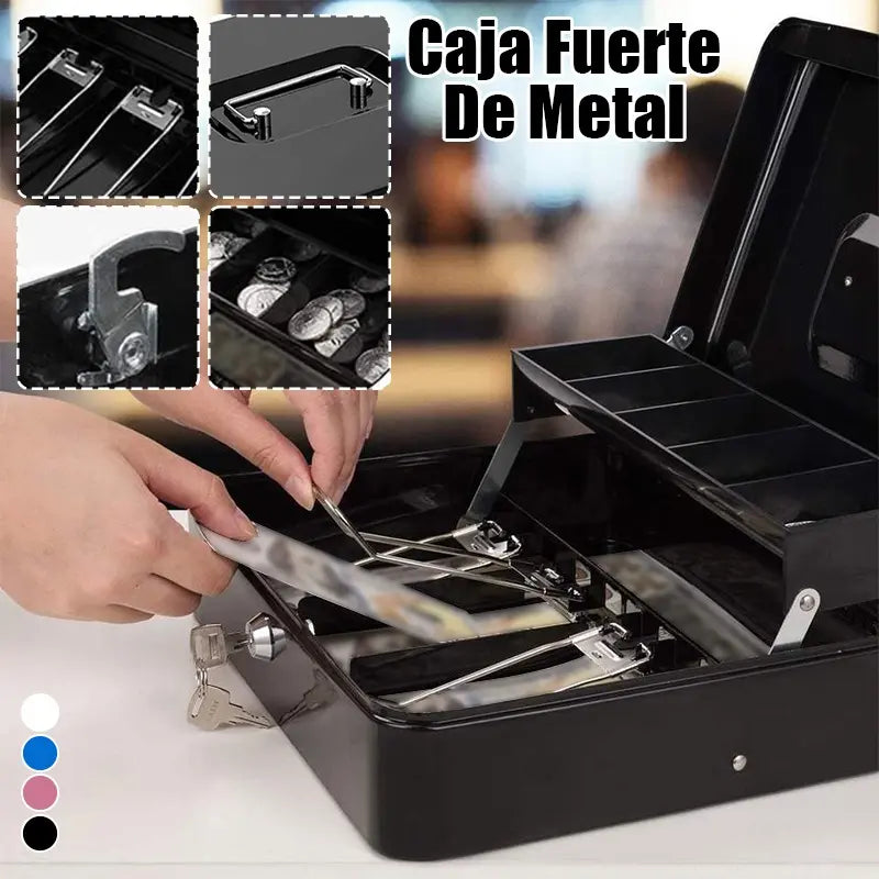 CAJA ORGANIZADORA DE DINERO CON LLAVE DE SEGURIDAD
