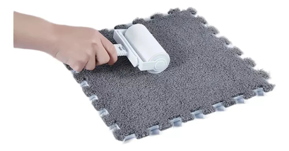 SET 10 ALFOMBRAS GOMA EVA PELUDAS 30X30CM - COLOR GRIS DECORATIVO