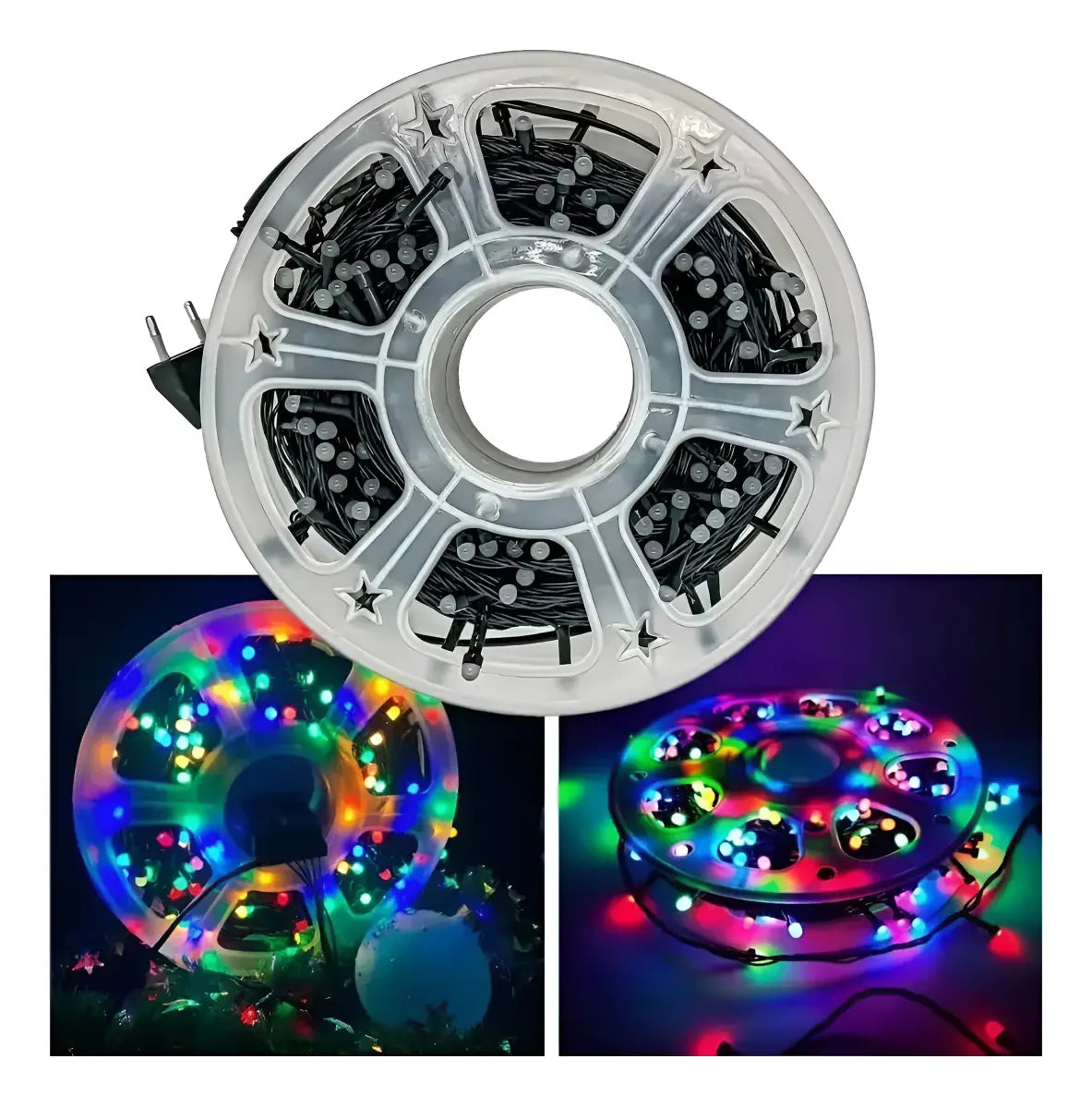 ROLLO LUCES LED 100 METROS ELÉCTRICA MULTICOLOR PARA DECORACIÓN NAVIDAD