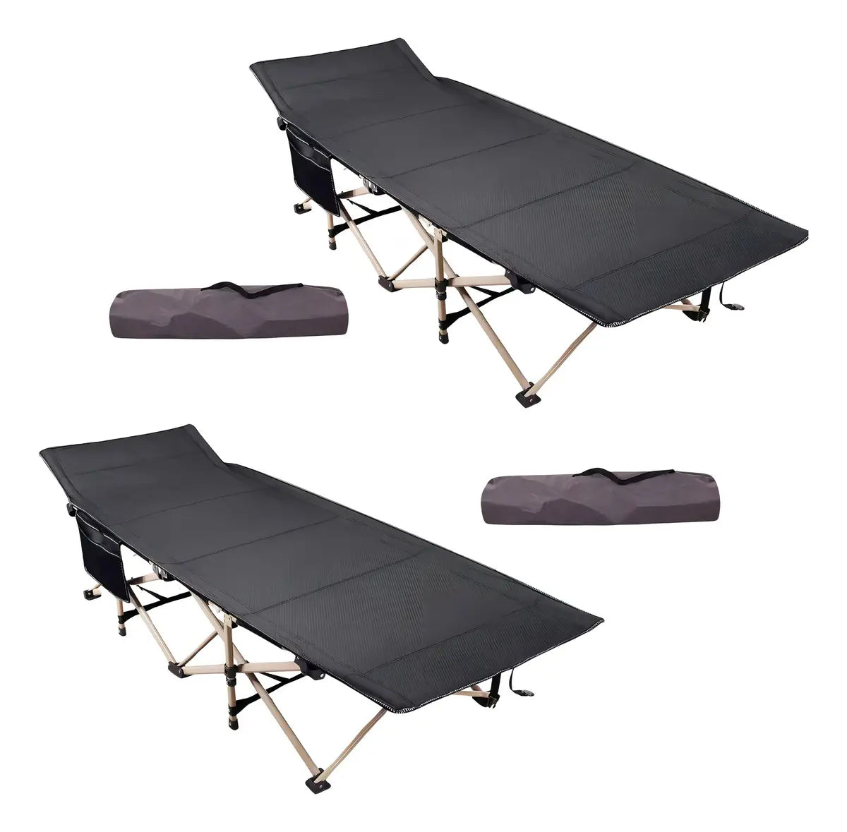 CATRE CAMA CAMPING PLEGABLE PORTÁTIL SEANITE GRIS OSCURO