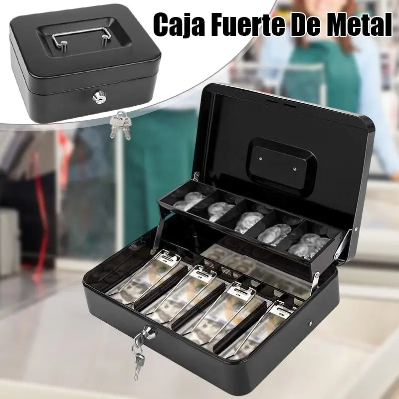 CAJA ORGANIZADORA DE DINERO CON LLAVE DE SEGURIDAD