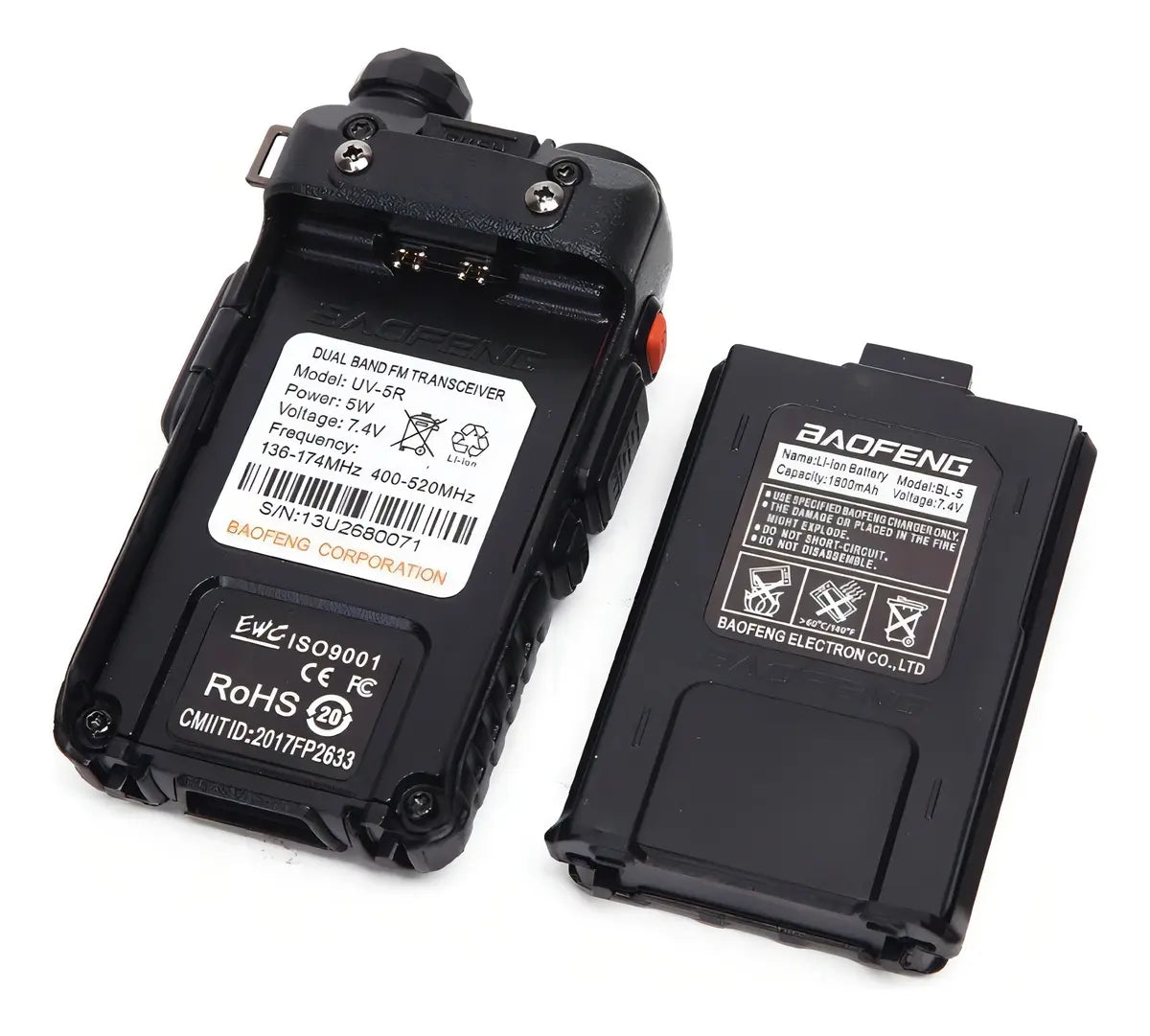 PACK X2 RADIOS WALKIE-TALKIE BAOFENG UV-5R DOBLE BANDA VHF