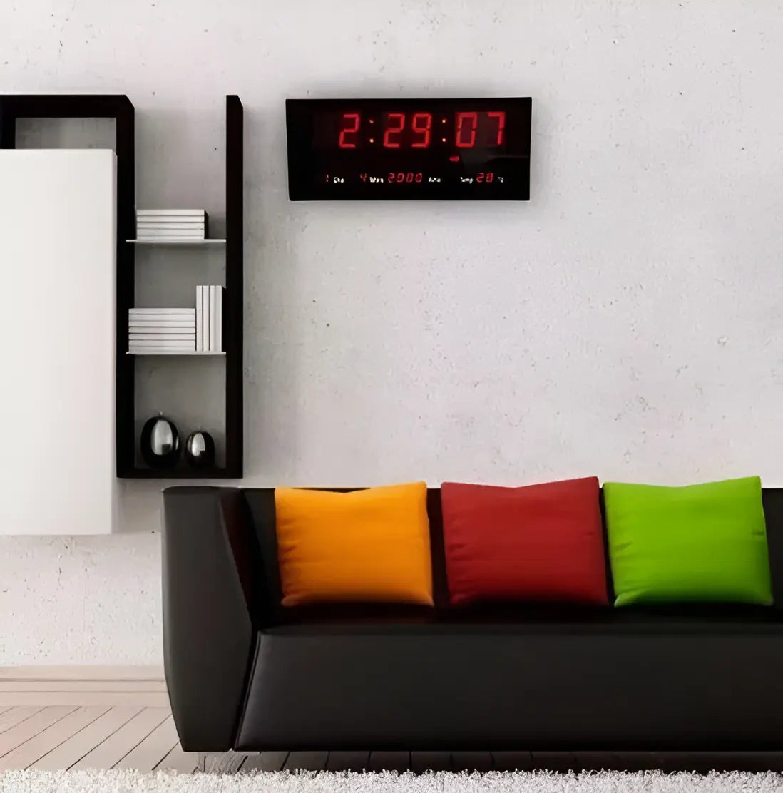 RELOJ DIGITAL DE PARED CON PANTALLA LED MAKA -NEGRO