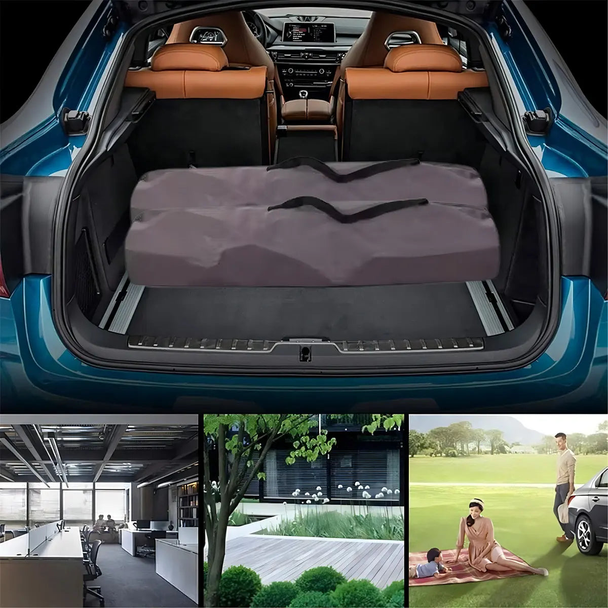CATRE CAMA CAMPING PLEGABLE PORTÁTIL SEANITE GRIS OSCURO