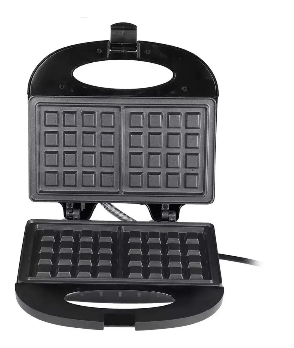 WAFFLERA ELÉCTRICA HAEGER HG-242 ANTIADHERENTE COLOR NEGRO PARA WAFFLES CASEROS