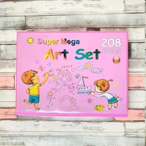 SET DE DIBUJO Y PINTURA 208 PIEZAS PORTÁTIL PARA NIÑOS