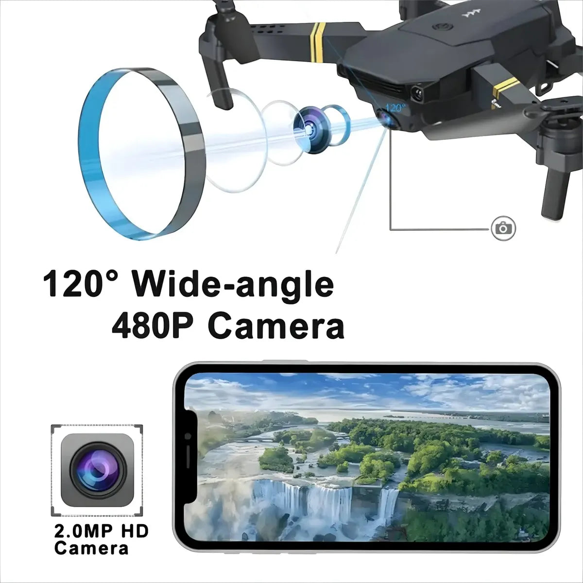 DRONE E58 PRO RECARGABLE CÁMARA 4K WIFI 2.4GHz 4 EJES RC