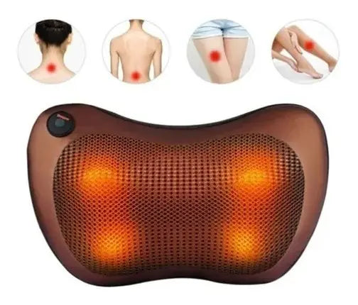COJÍN MASAJEADOR ELÉCTRICO ALMOHADA LUMBAR CUELLO Y PIERNAS