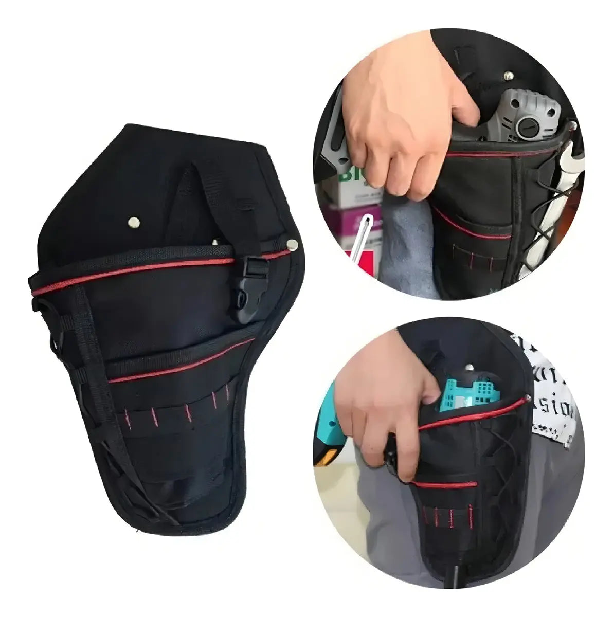 CINTURÓN PORTA HERRAMIENTAS GLO NEGRO CON BOLSILLOS CARPINTERO