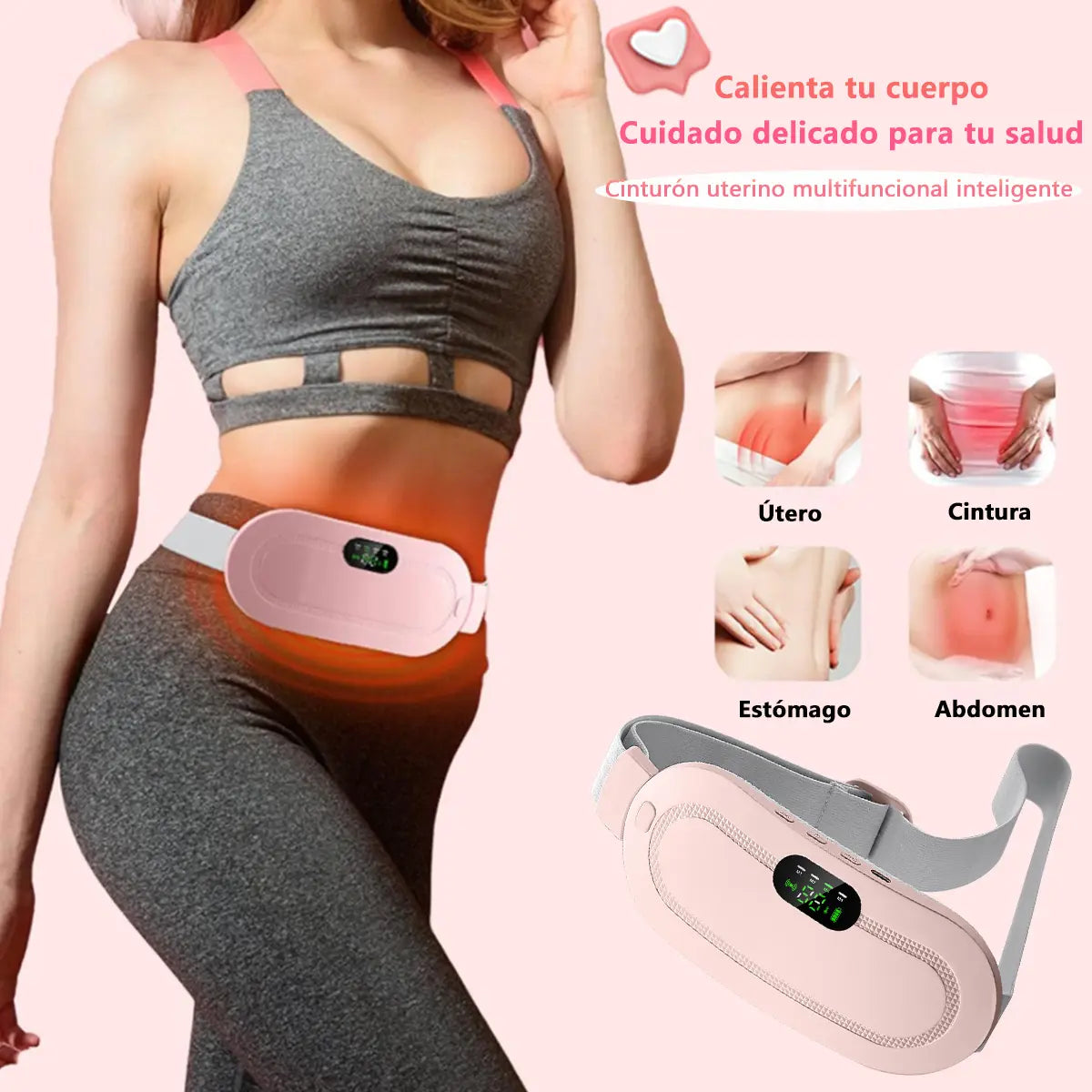 PACK CINTURÓN PARA DOLOR MENSTRUAL CON CALOR + ANTIFAZ PARA DORMIR 3D