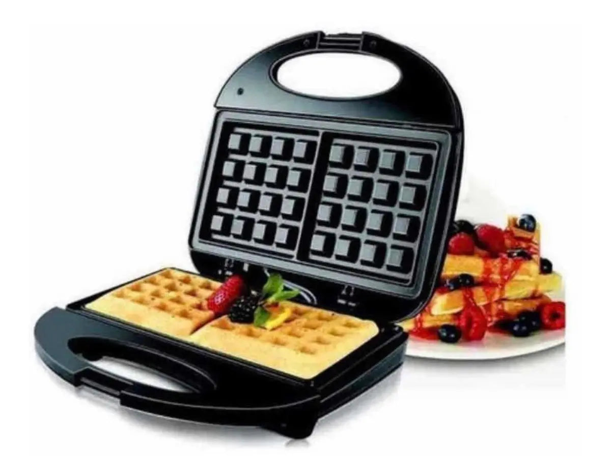 WAFFLERA ELÉCTRICA HAEGER HG-242 ANTIADHERENTE COLOR NEGRO PARA WAFFLES CASEROS