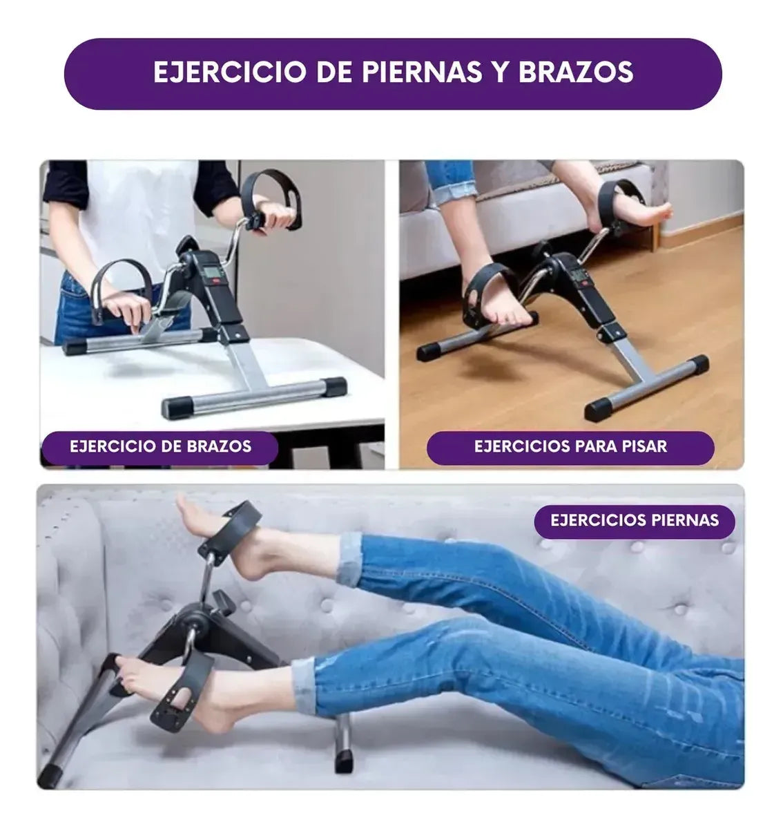 PEDALERA FITNESS CON PANTALLA LCD -REHABILITACIÓN Y EJERCICIO EN CASA
