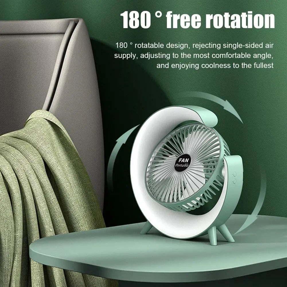 MINI VENTILADOR DE ESCRITORIO PORTÁTIL IRM CON LUZ LED MULTICOLOR Y CARGA USB