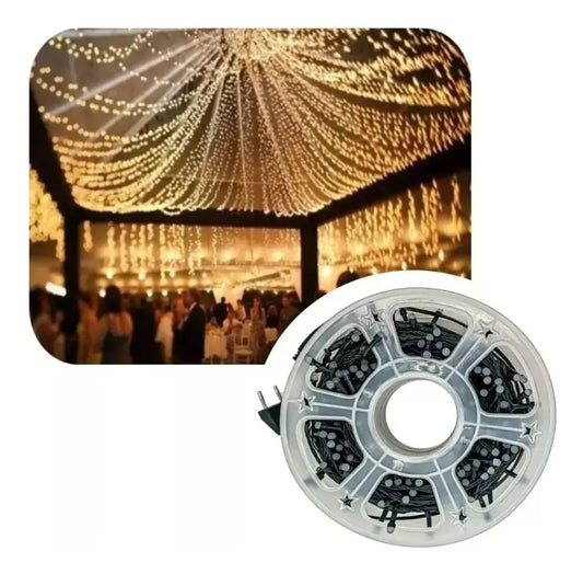 ROLLO DE LUCES LED 50 METROS A CORRIENTE LUZ CÁLIDA - DECORACIÓN NAVIDAD INTERIOR Y EXTERIOR