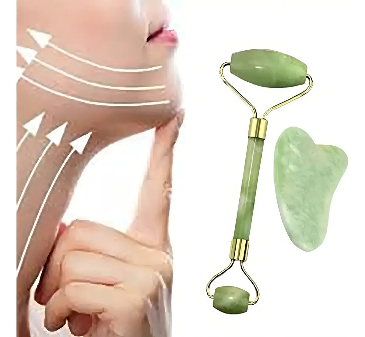KIT BIENESTAR FACIAL (RODILLO JADE + PIEDRA GUA SHA + ANTIFAZ PARA DORMIR