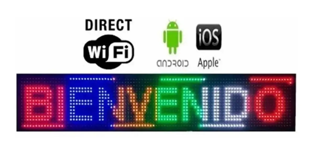 LETRERO LED PROGRAMABLE WIFI MULTICOLOR 100X20CM
